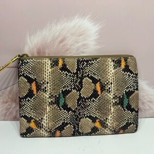 Madewell Cream and Orange Clutch